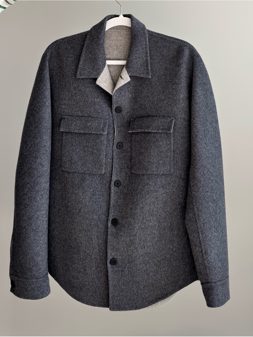 Theory Men's Dark Gray Wool-Cashmere Shirt Jacket